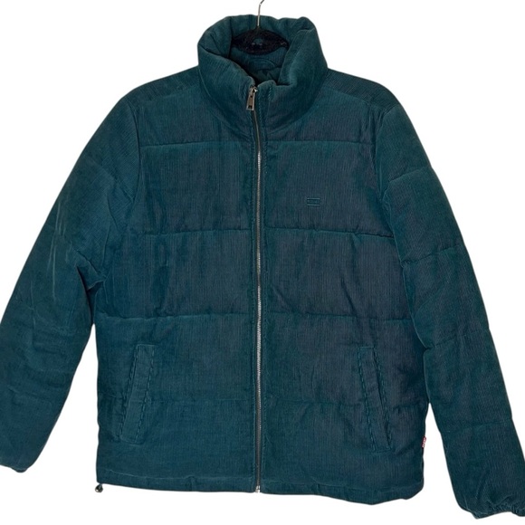 Levi's Women's Zoe Corduroy Puffer Jacket - Teal- Size Medium - Picture 6 of 14